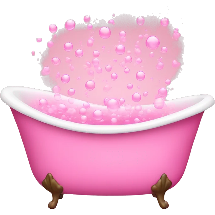 Pink bathtub filled with pink bubbles  emoji