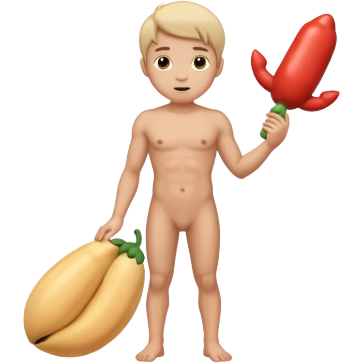 Fully body nude boy with big penis emoji