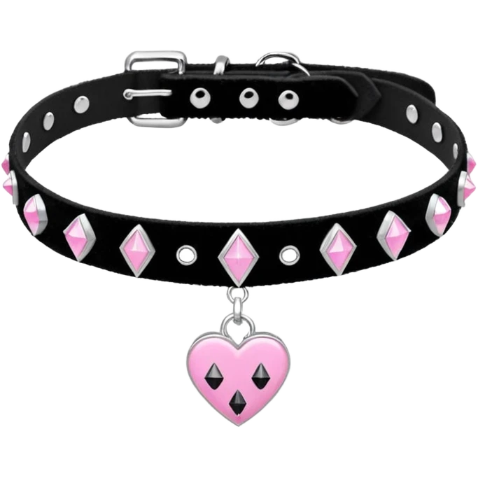 BLACKPINK-inspired gothic choker , no hearts, black and pink, cute, remove background emoji