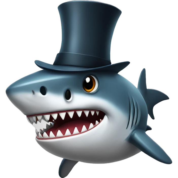 shark with tophat emoji