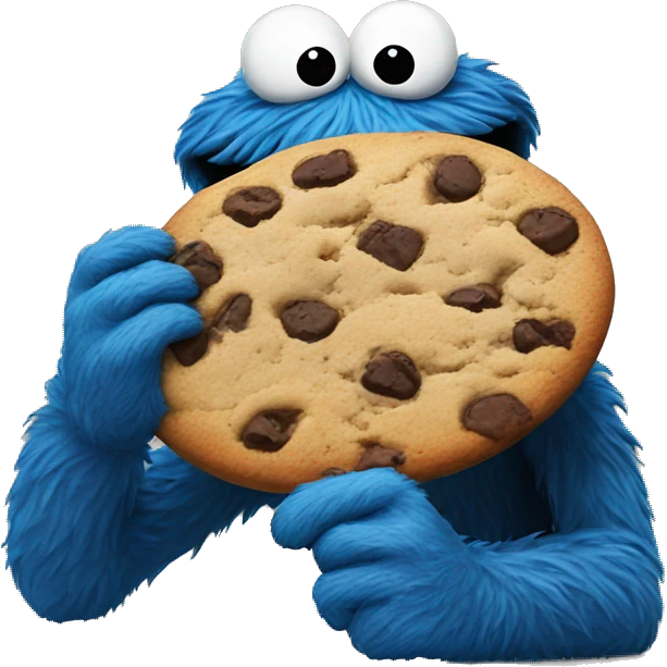 Cookie Monster eating cookies  emoji