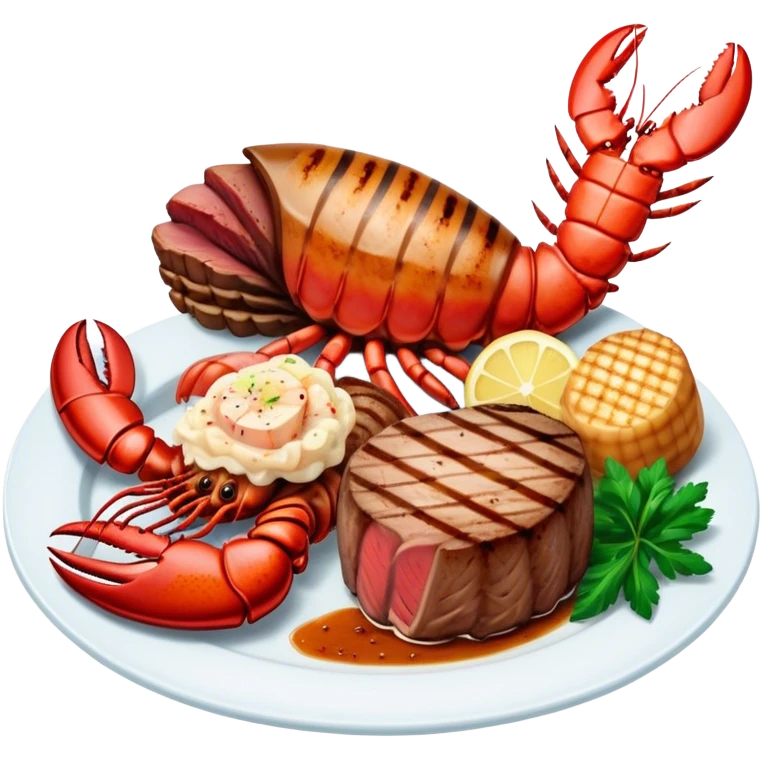 Surf and turf dinner  emoji
