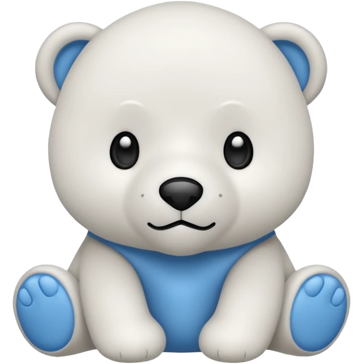 Oso de peluche blanco con lazito emoji