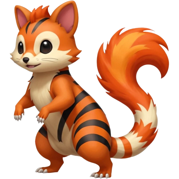 Volcanic Quilava-Furret-Linoone-fusion (full body) emoji