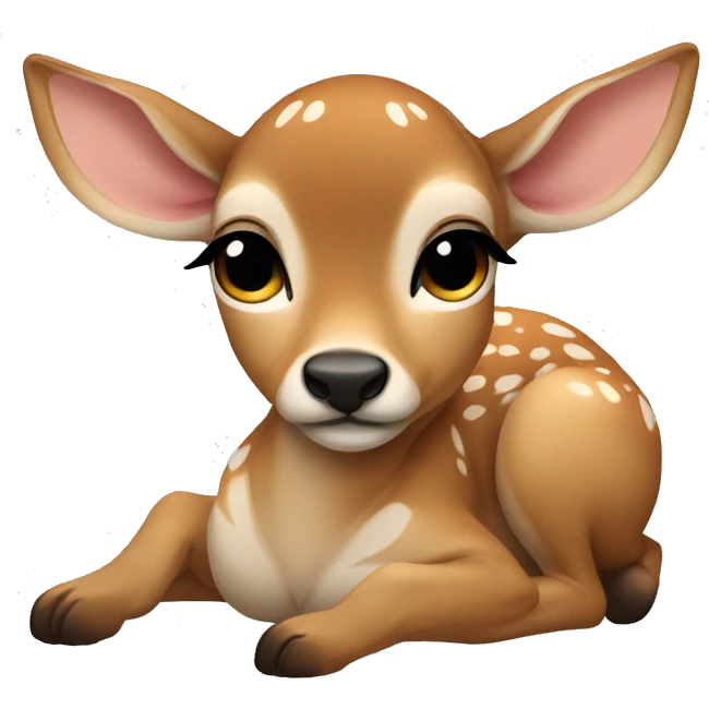 fawn laying down eyes closed emoji