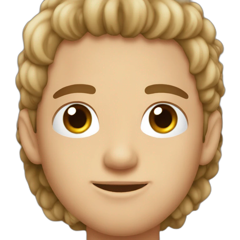 chico, white person, pelo marron, ojos marrones, piercing en la oreja emoji