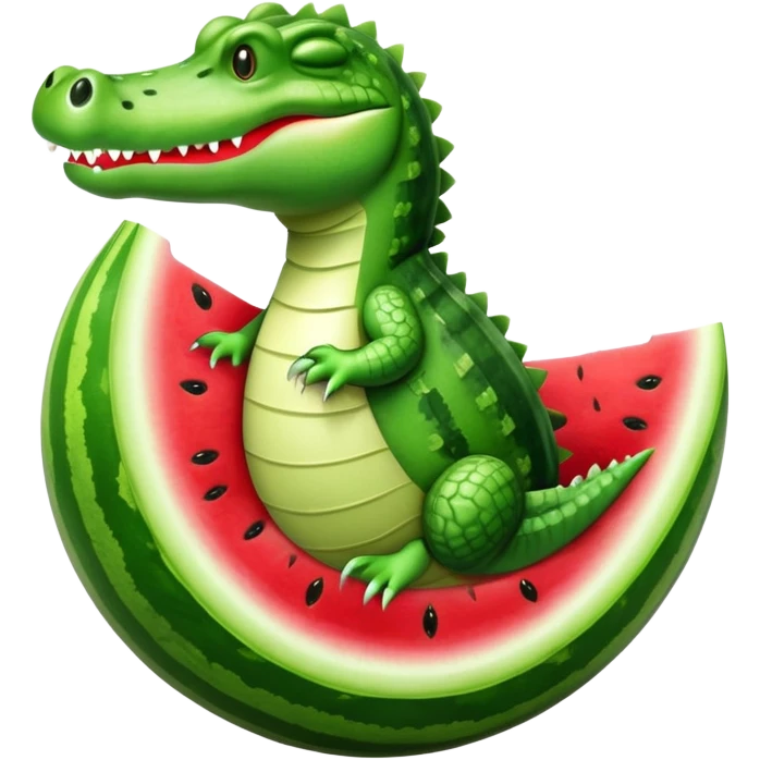 crocodile inside a watermelon emoji