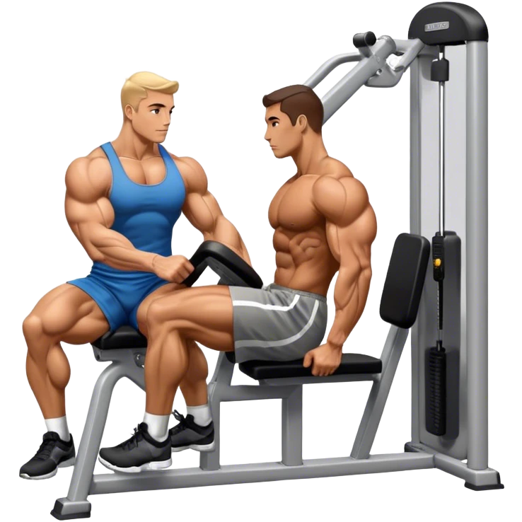 side-view bodybuilder seated weighted calf-raise machine emoji