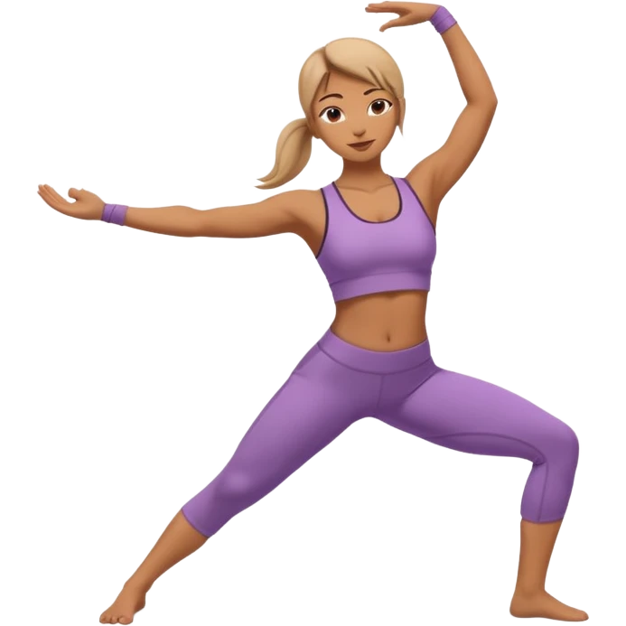 woman doing warrior yoga pose emoji