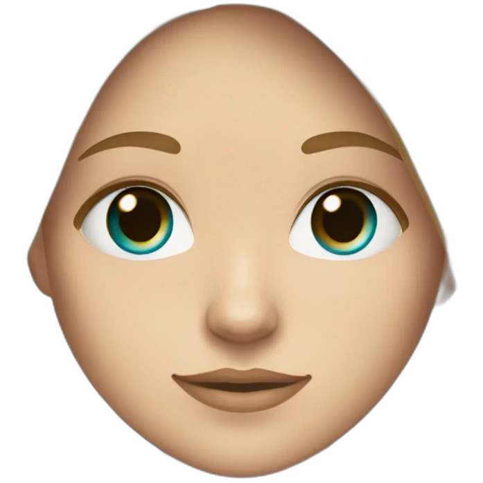 One white girl with long straight light brown hair and turquoise eyes emoji
