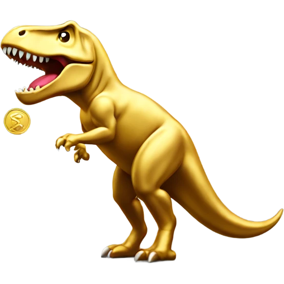 gold coin with trex  emoji