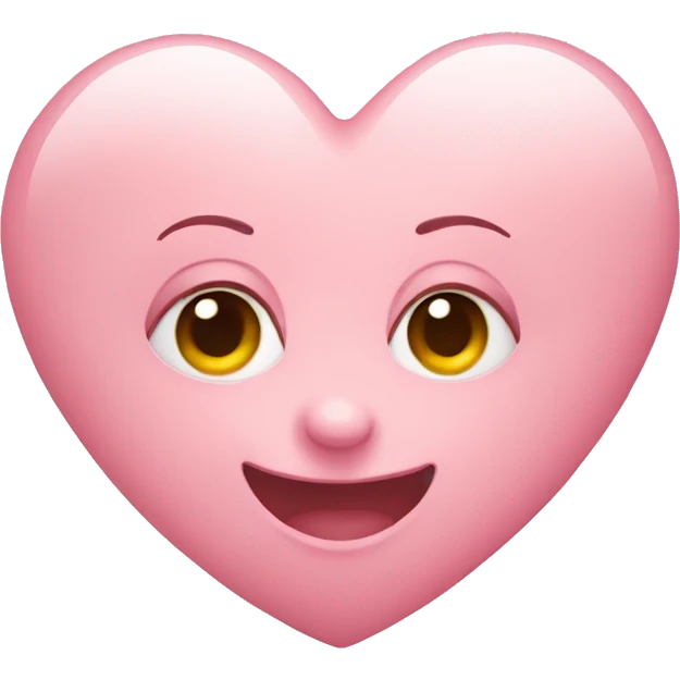 Baby pink heart with face smile emoji