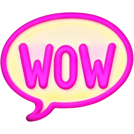 neon sign "wow" emoji