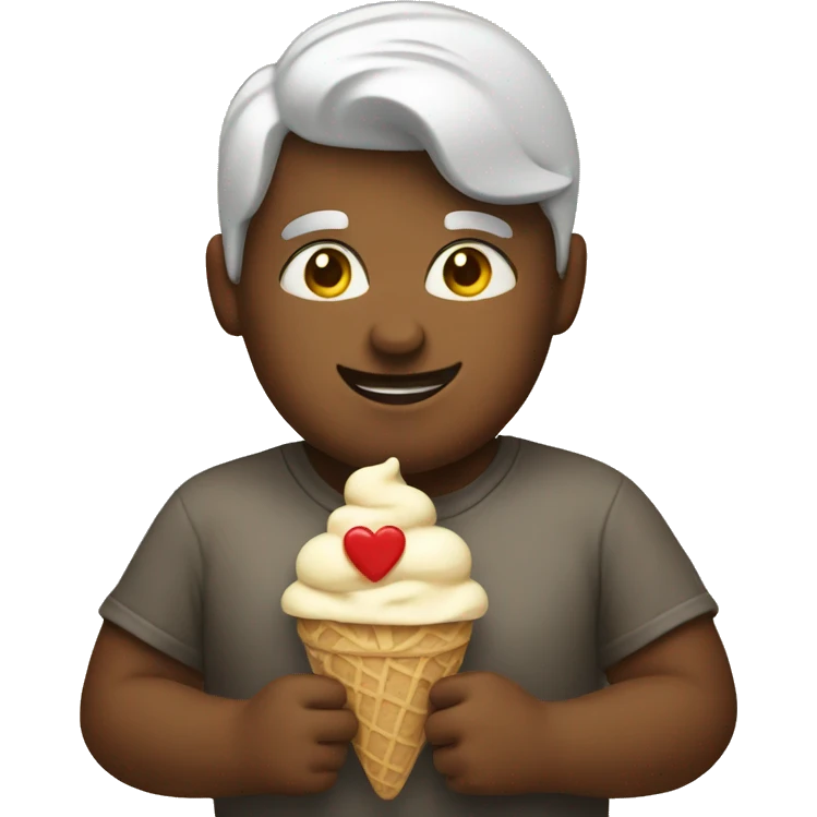 Love with ice cream emoji