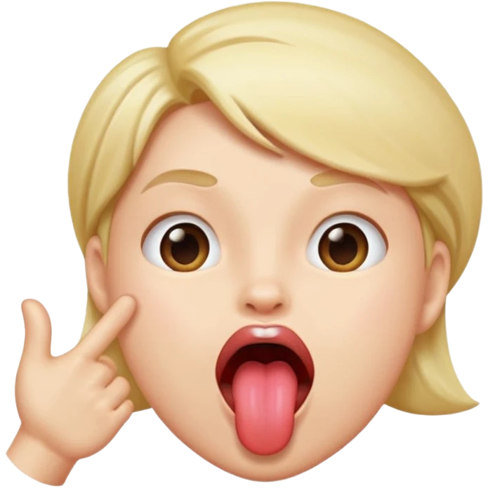 tongue out hand to the side opening emoji
