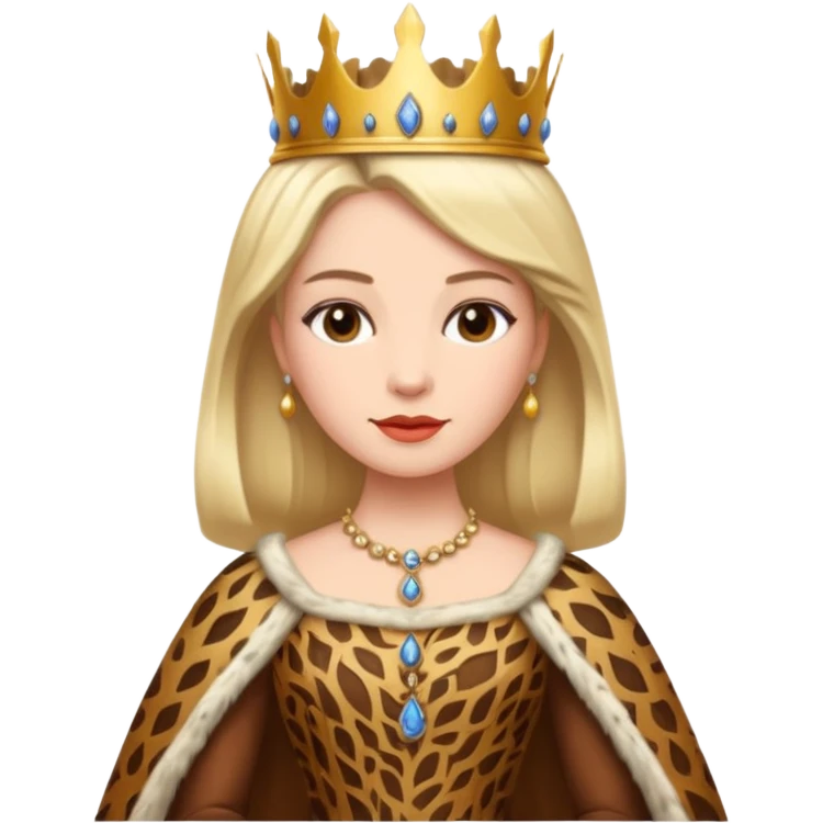 Queen wearing a bark-patterned dress emoji