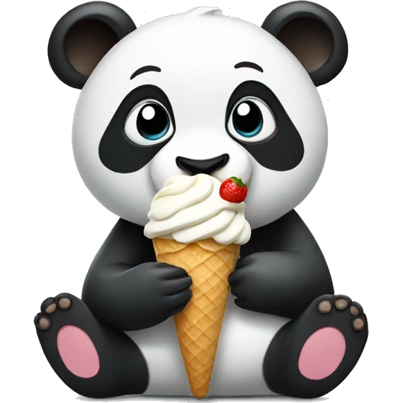 Panda eating ice cream emoji