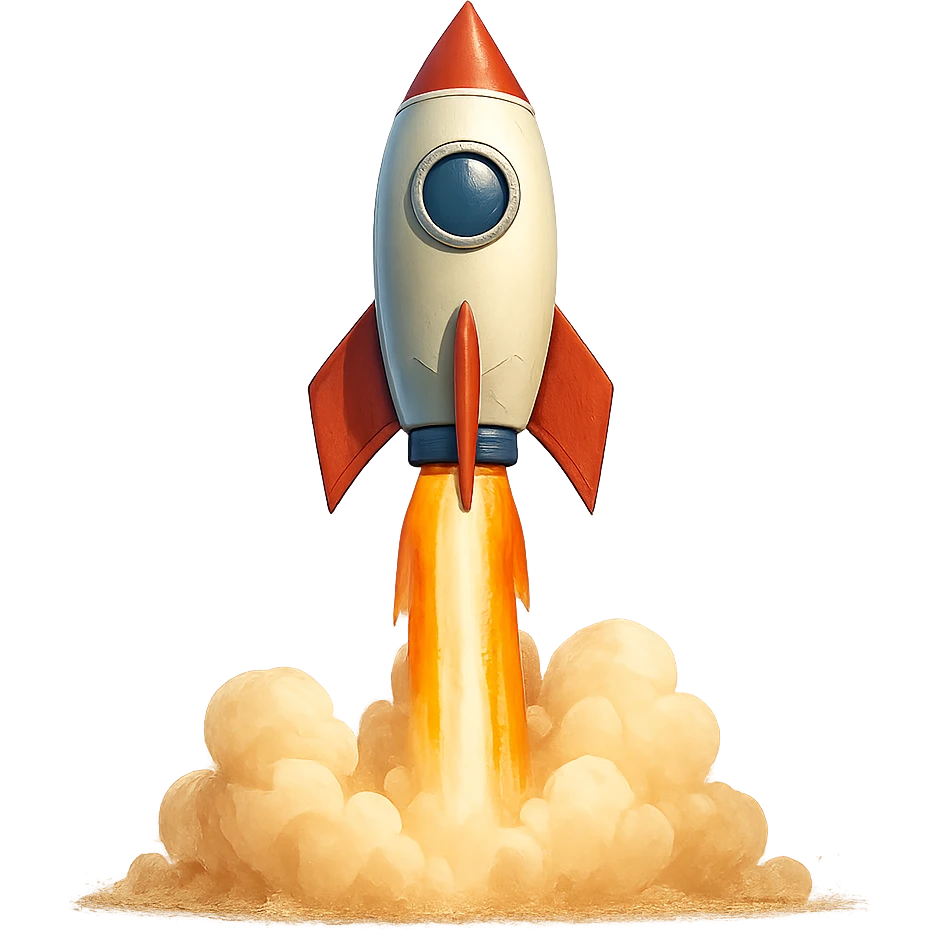 rocket ship blasting off emoji