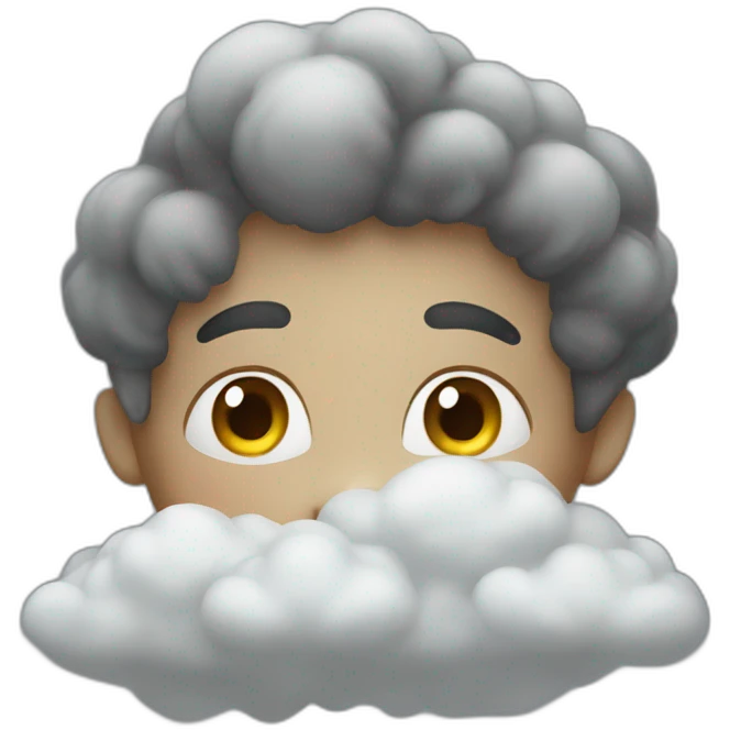 small kid cloud messege thinking emoji