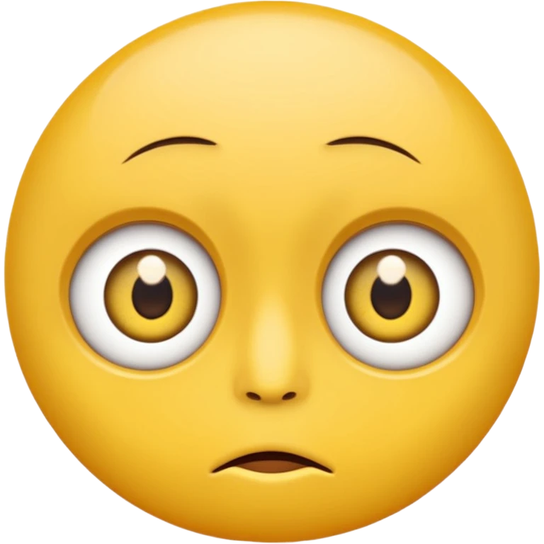 Yellow circle wide eyes side eye small mouth emoji