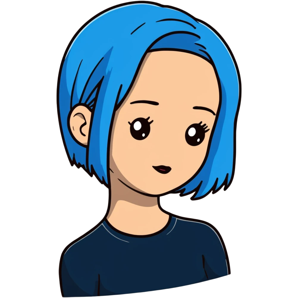 woman with blue hair emoji