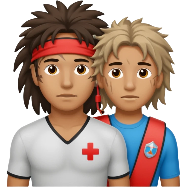 Lifeguard Native American Teenager with messy hair rescuing someone emoji