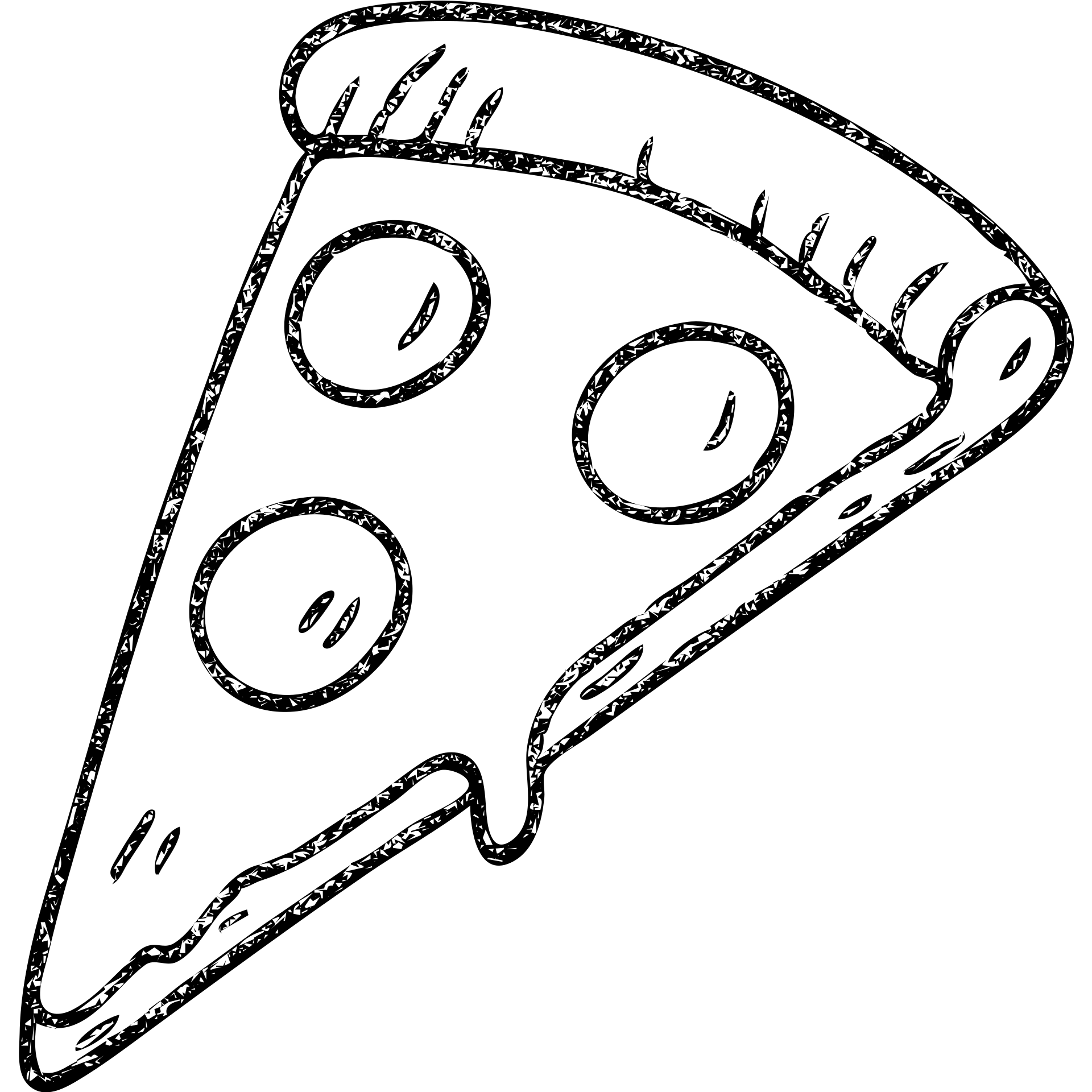 hand drawn outlined slice of pizza icon emoji