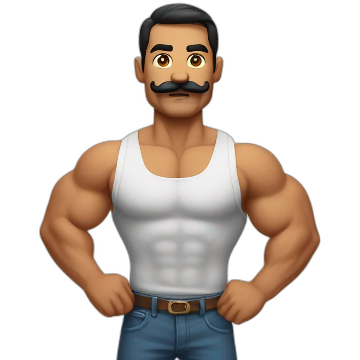 Muscle mustache expressive Cuban man emoji