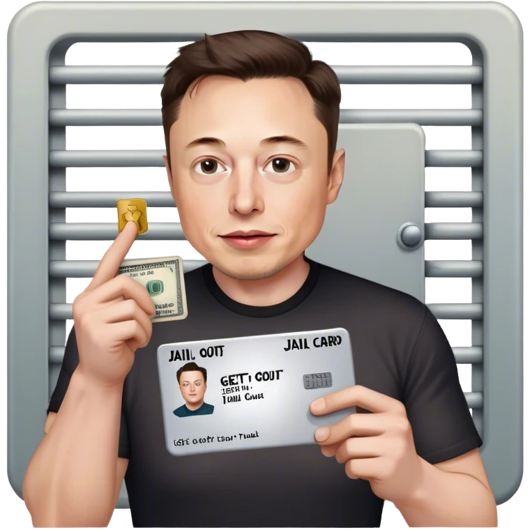 Elon Musk get out of jail free card emoji