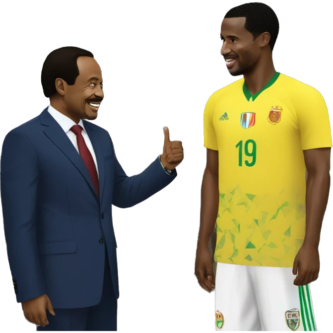 paul biya talking to samuel etoo emoji