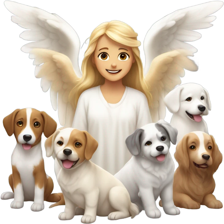 angel with dogs emoji
