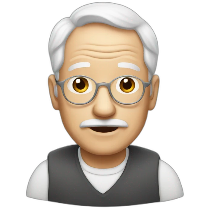 Grandpa white emoji