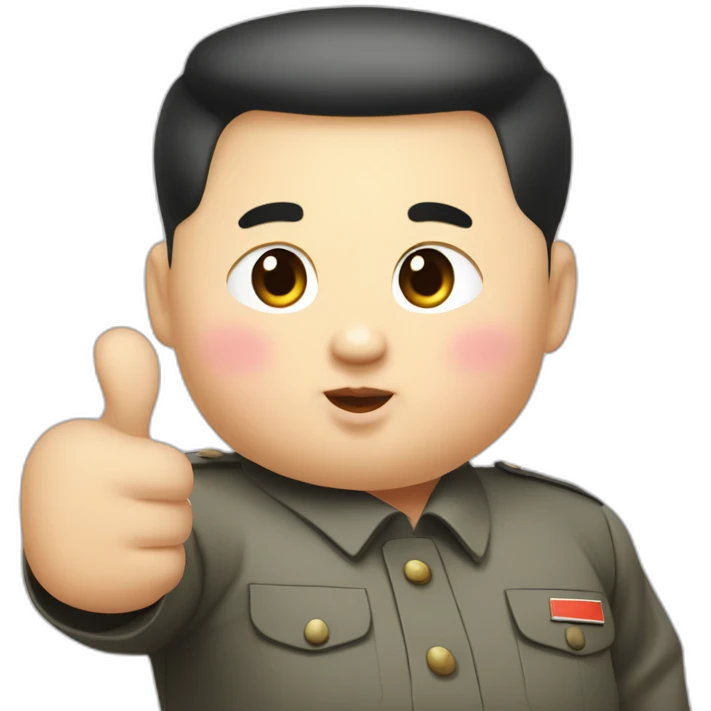 fat and cute Kim jong un giving you a thumbs up emoji