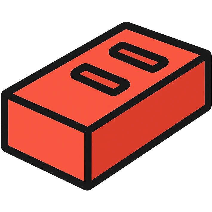 A single red brick emoji