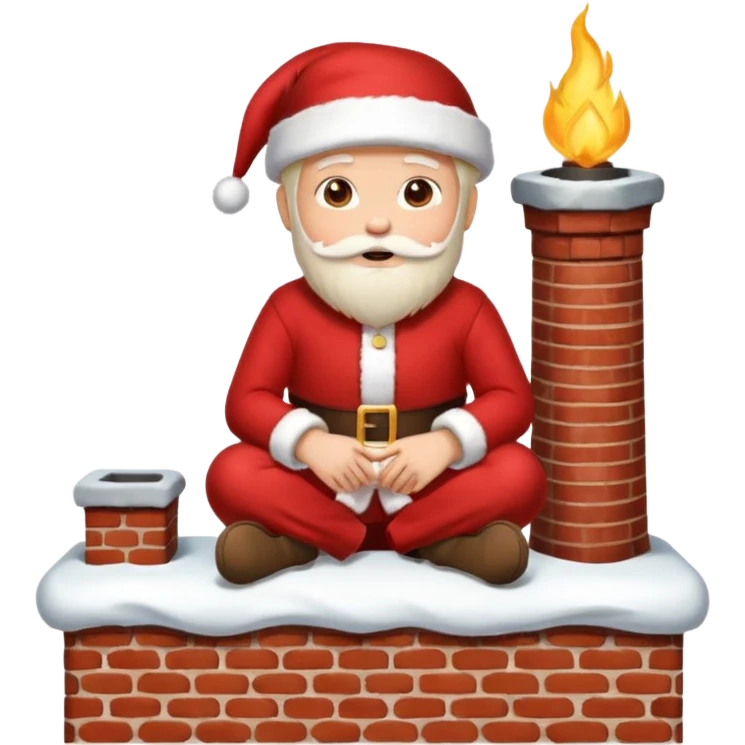 Cristmas male sit down on a chimney emoji