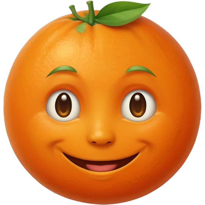 A tangerine 🍊 with face of full moon 🌝 emoji