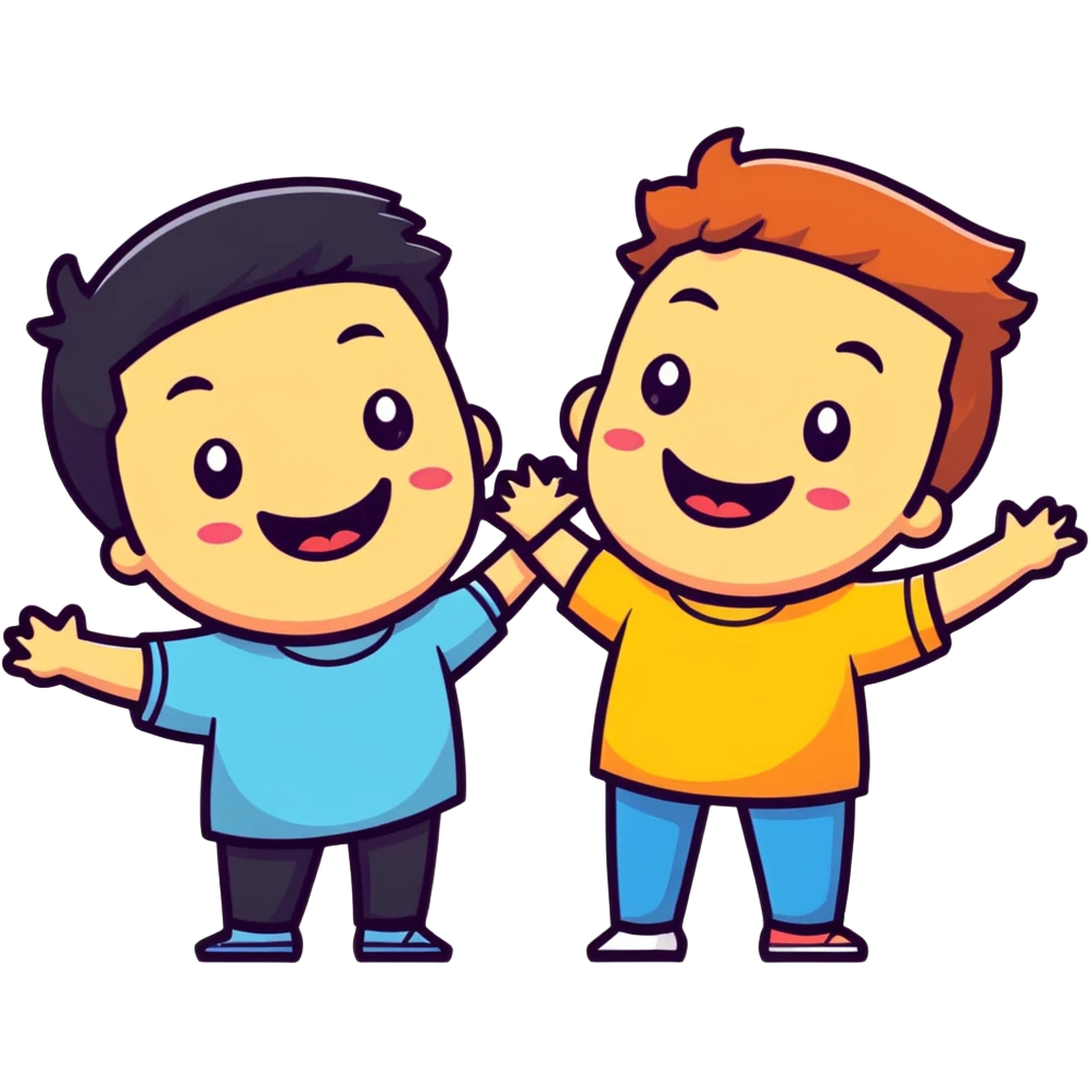 two close friends laughing together emoji