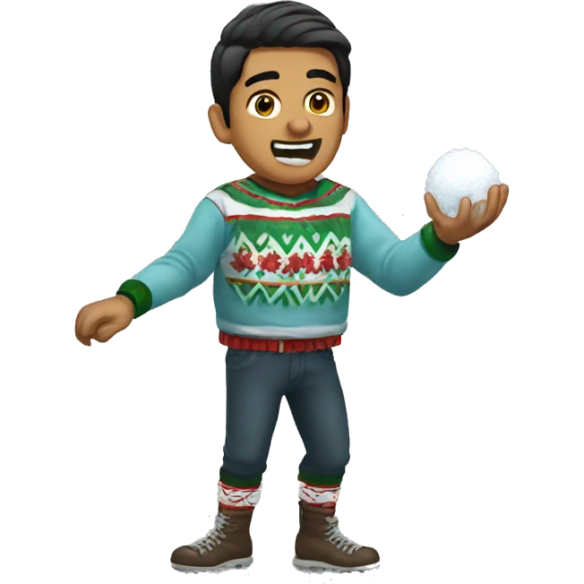 Mexican throwing snowballs emoji