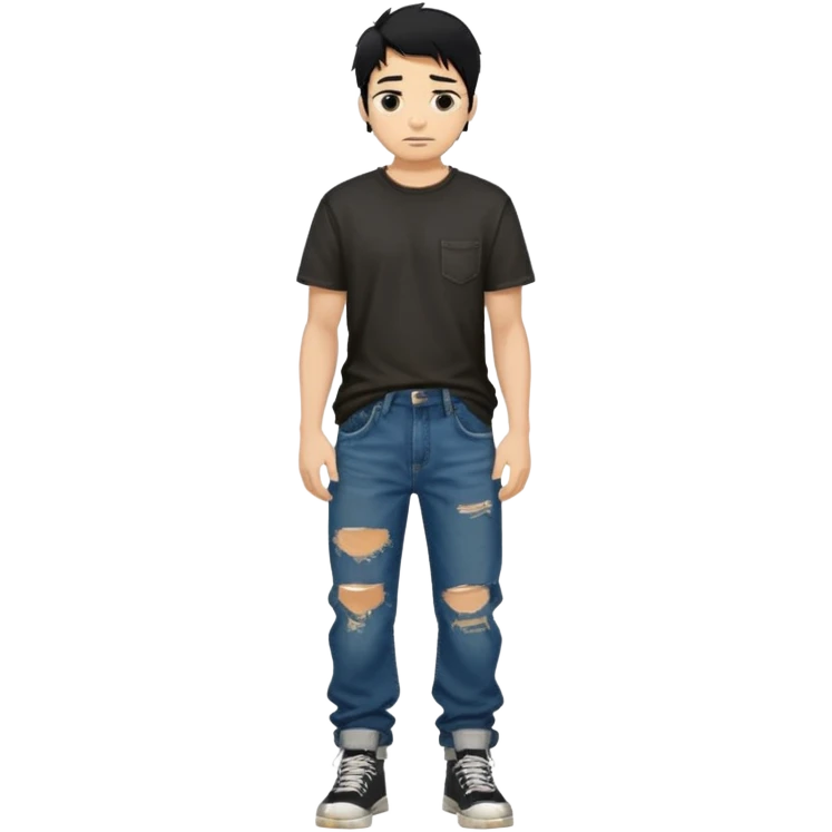 black baggy men Denim Jeans emoji