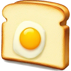 Toast with egg emoji