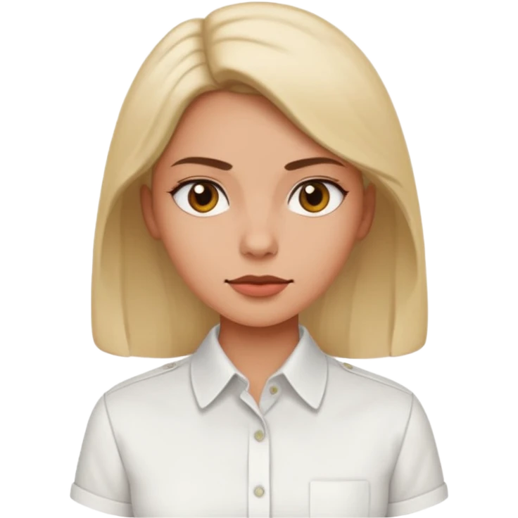 woman in a buttoned shirt emoji