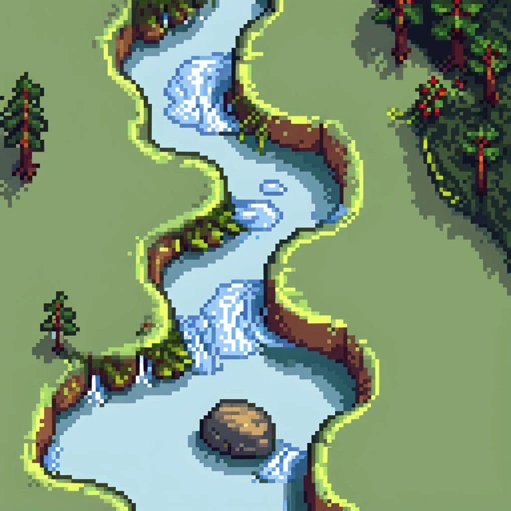 small river flowing through nature emoji