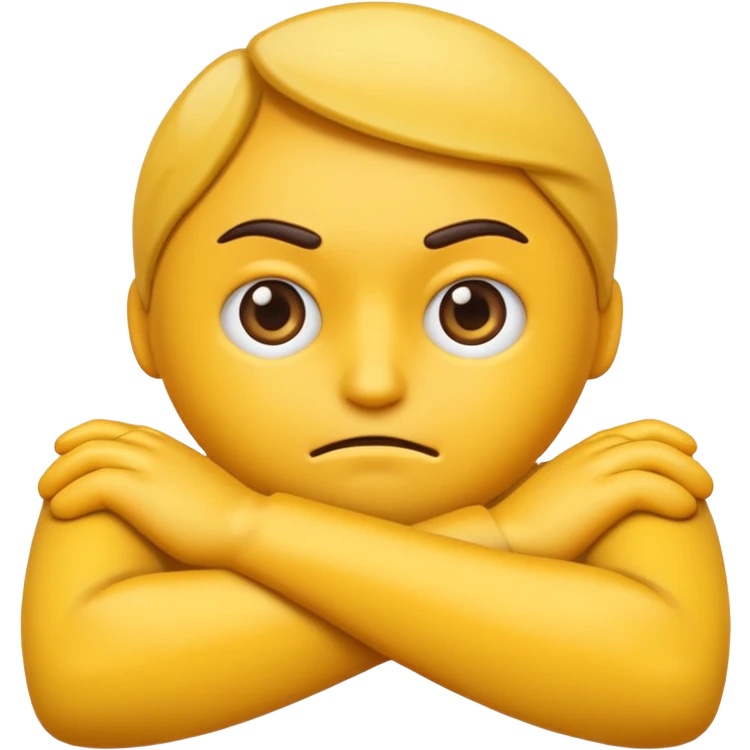Mad emoji crossing arms emoji