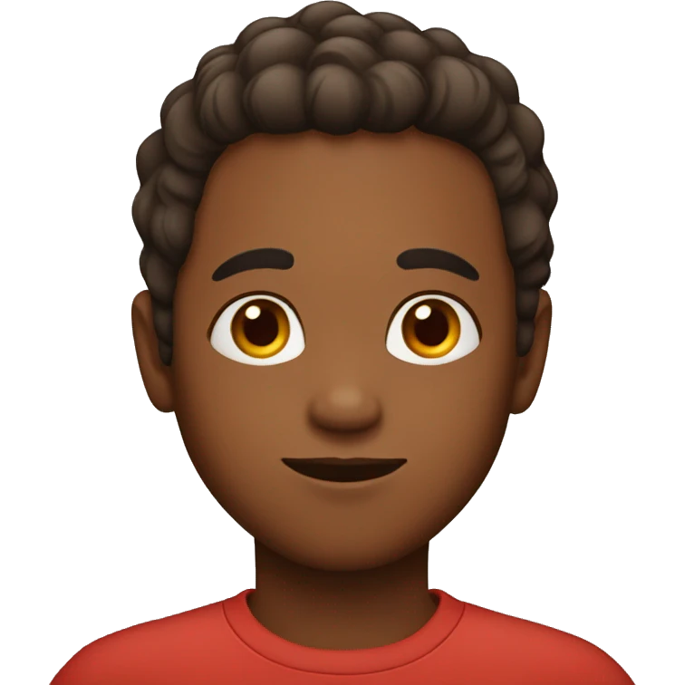 Brown boy with red dot on forehead emoji