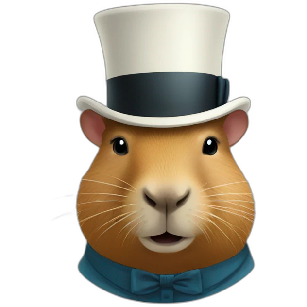 Capybara in a top hat emoji