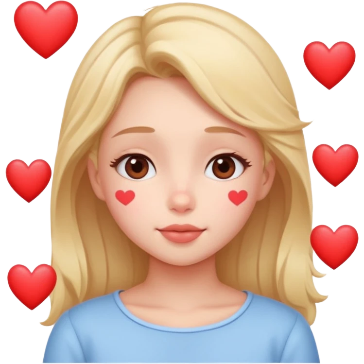 Cute Dreaming/Thinking of you, blushing, hearts emoji