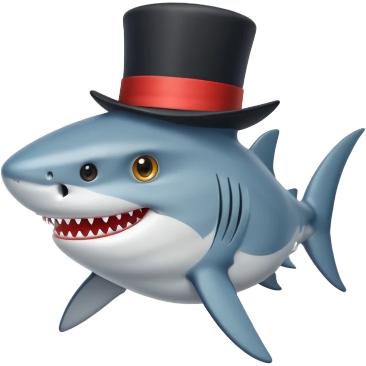 Shark with a ttop hat emoji