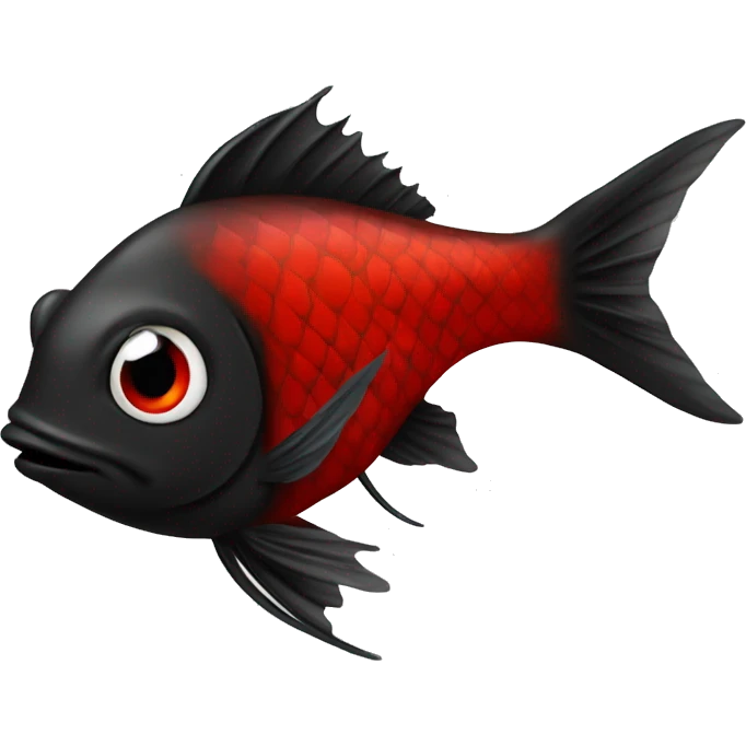 peixe vermelho e preto emoji