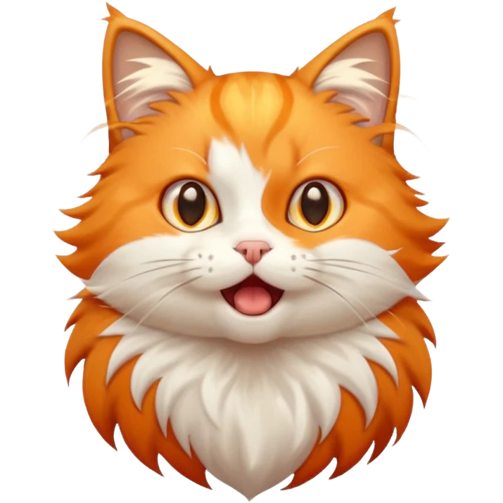 A very cute cat that got shocked from electricity, lightning around it emoji