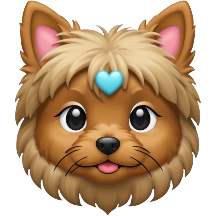 Yorkie with heart eyes emoji